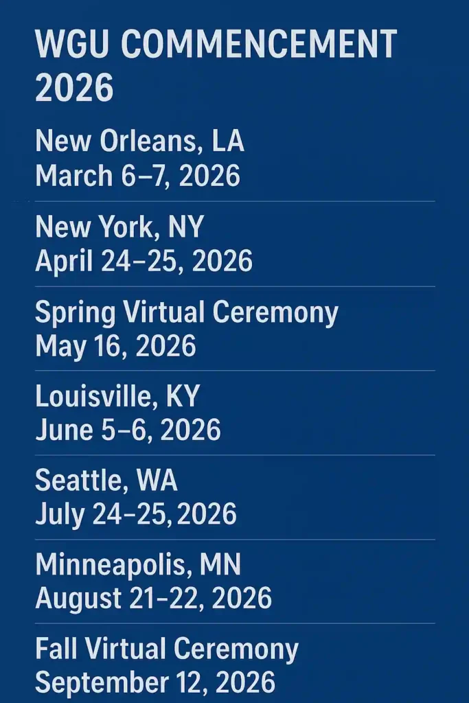 WGU Commencement Schedule